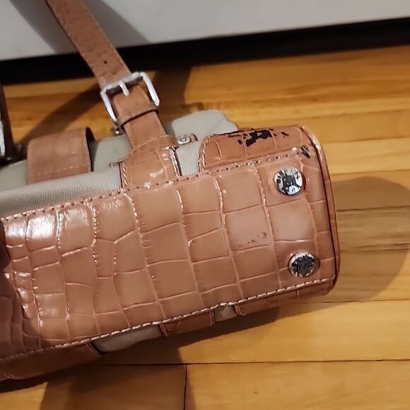 Vtg Michael Buckle Flap Hobo Shoulder Bag Purse Camel Saddle Y2k READ DAMAGE - Picture 11 of 15